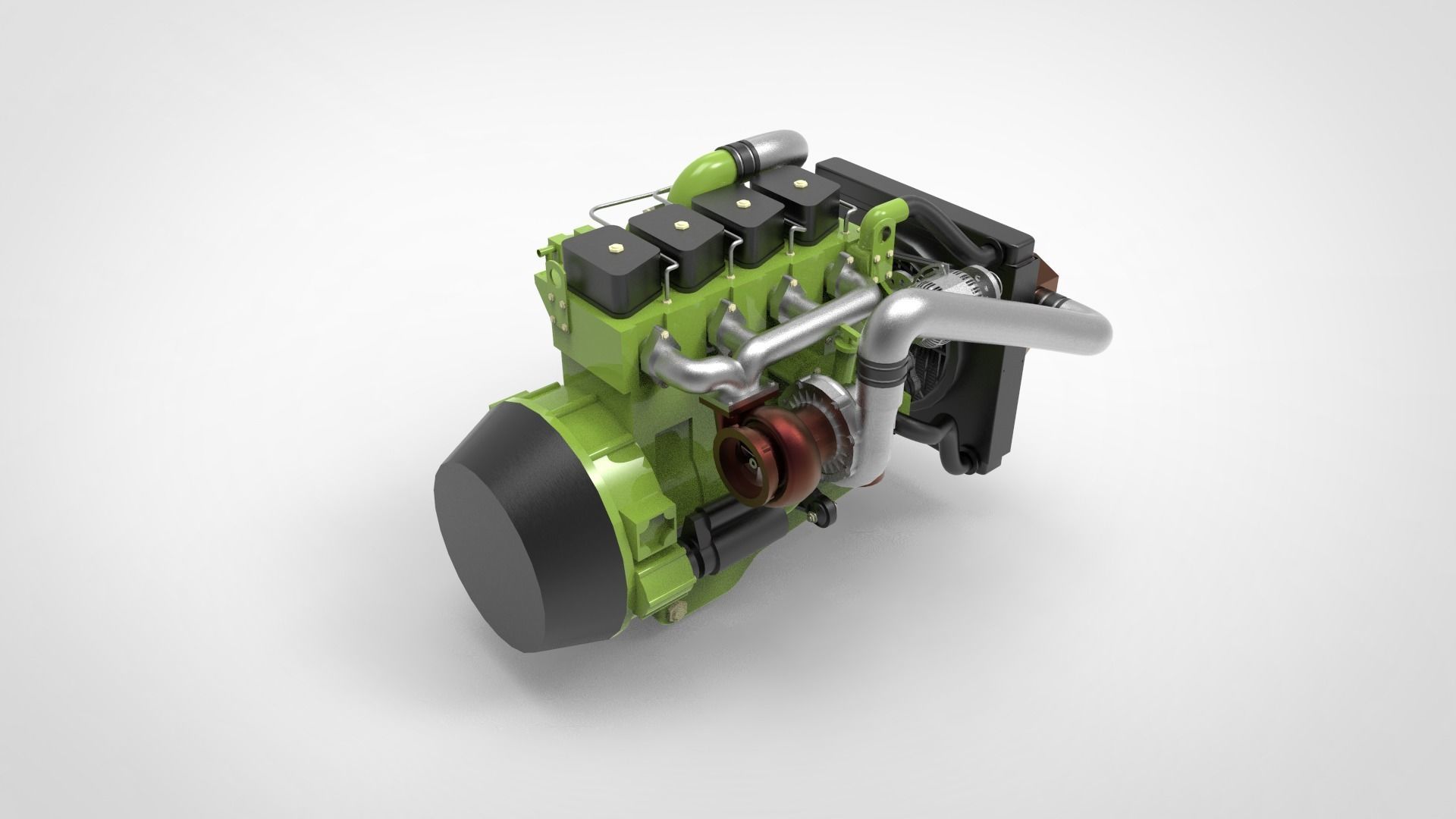 Generator Diesel engine Low-poly 3D model_2