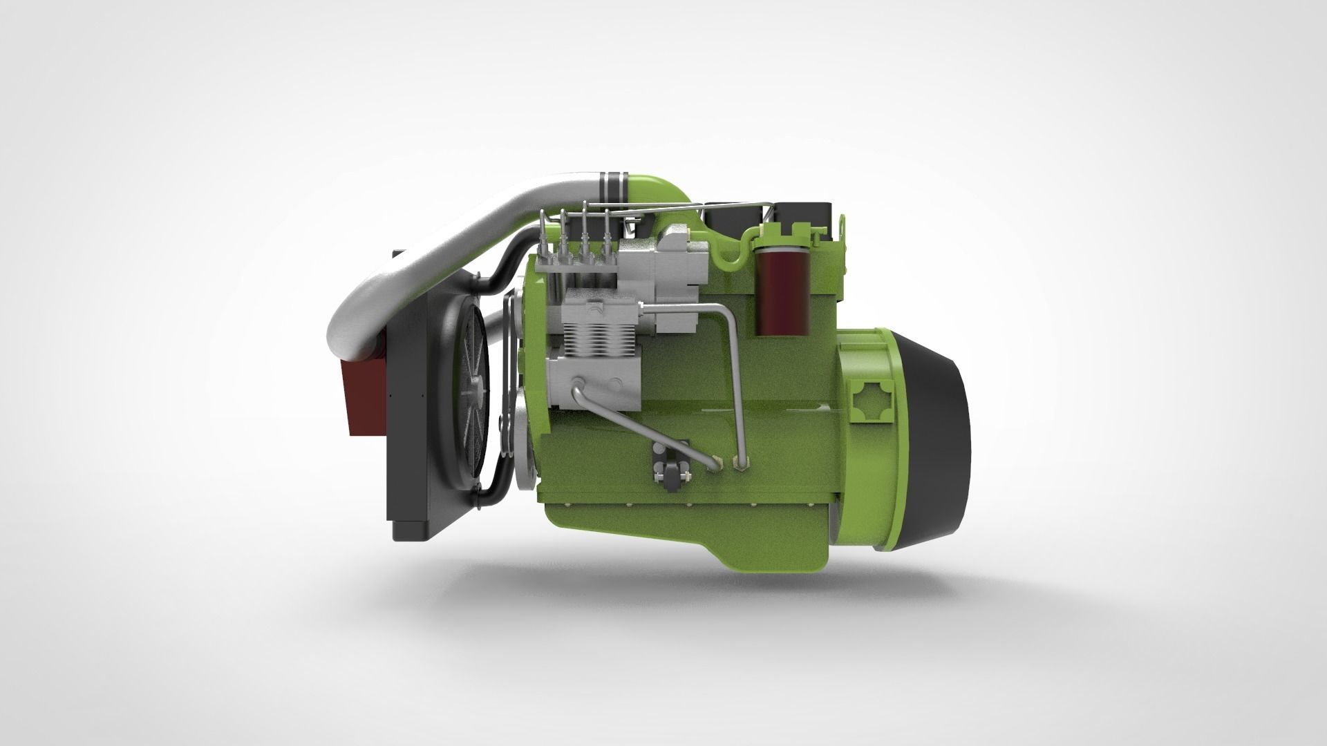 Generator Diesel engine Low-poly 3D model_4