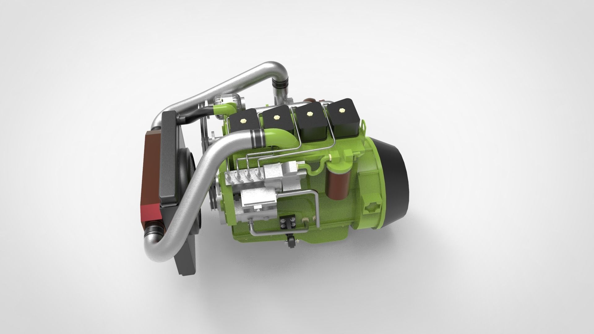 Generator Diesel engine Low-poly 3D model_3