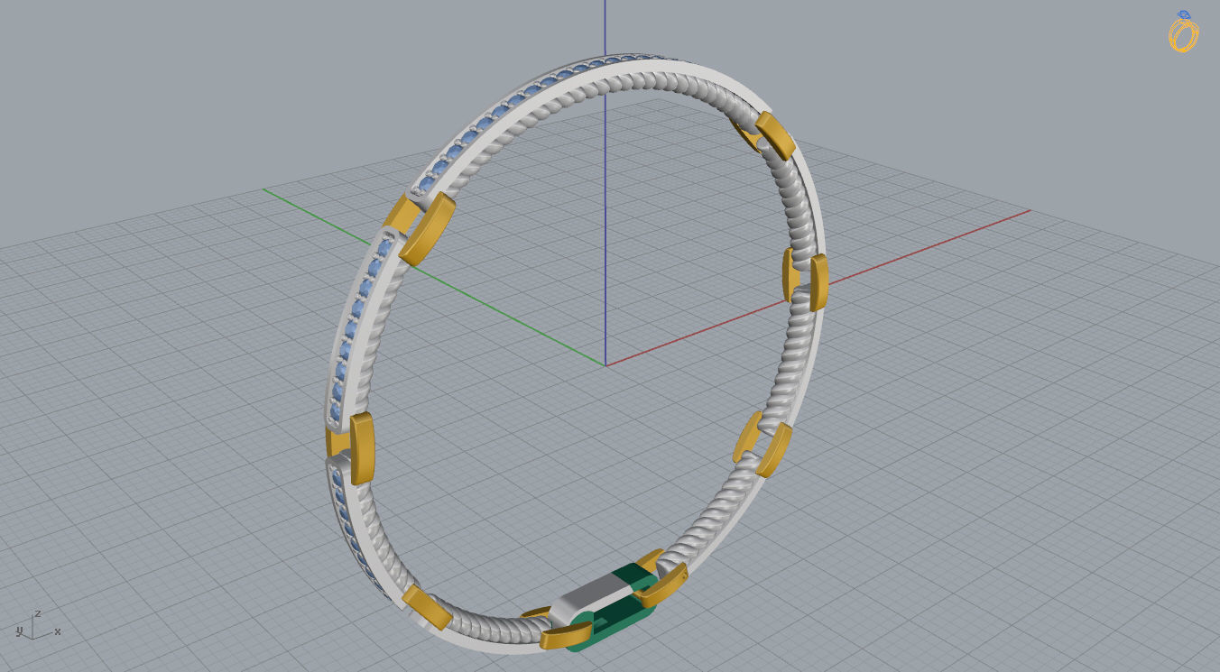 David Yurman Bracelet 3D print model_10