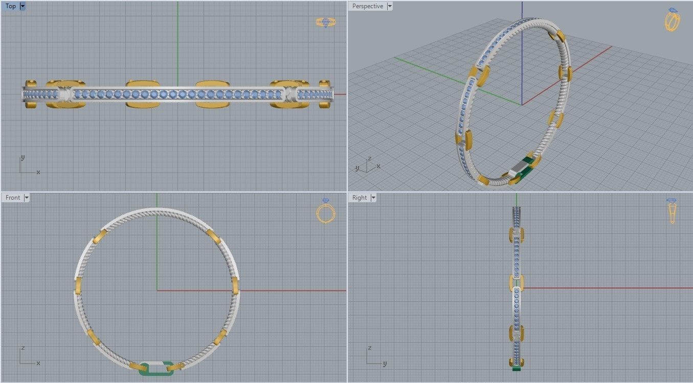 David Yurman Bracelet 3D print model_7