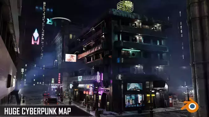 ULTRA Detailled Sci-Fi Cyberpunk City - Blender SMALL VERSION 3D model