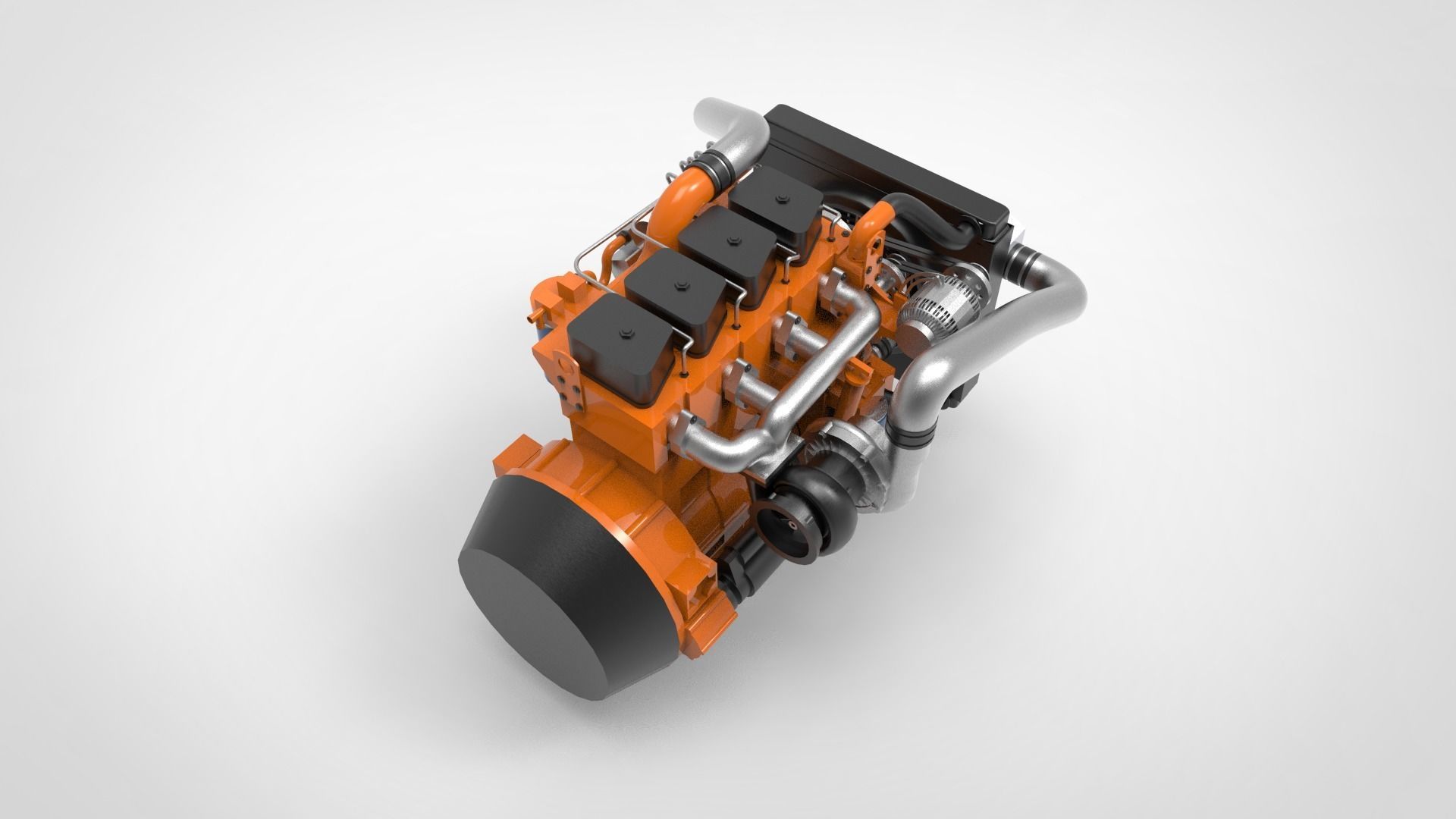 Agriculture diesel engine 3D model_3