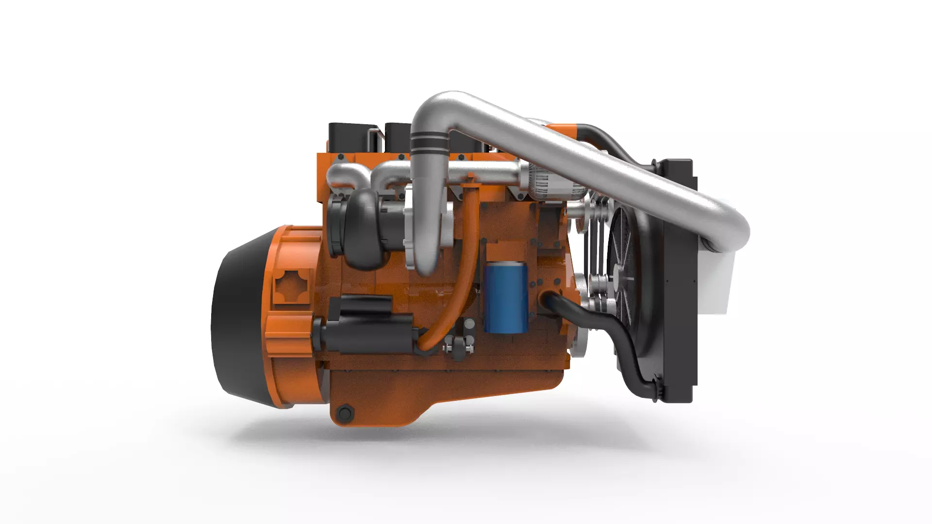 Agriculture diesel engine 3D model_0