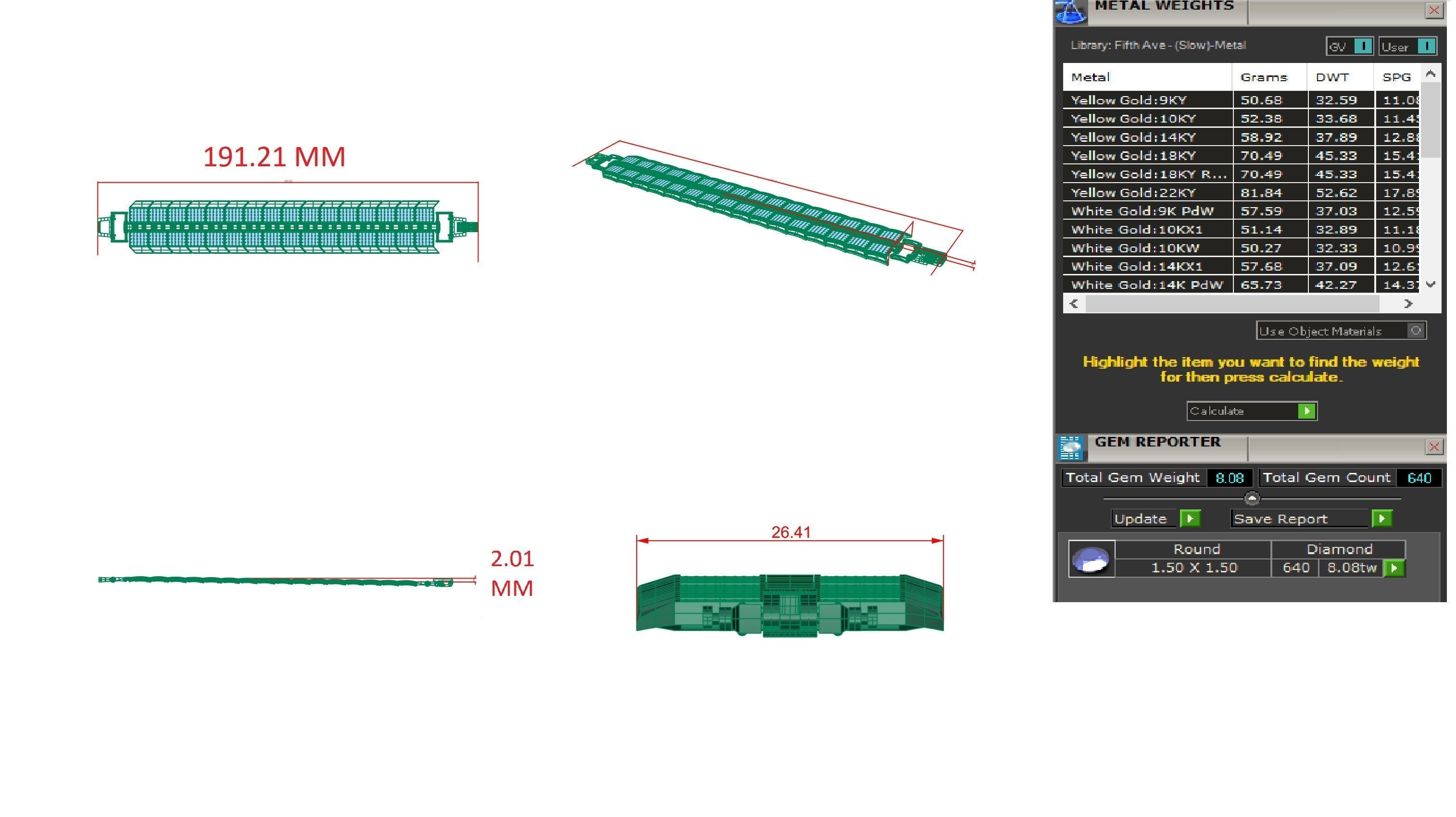 Diamond Bracelet 3D print model  3D print model_6