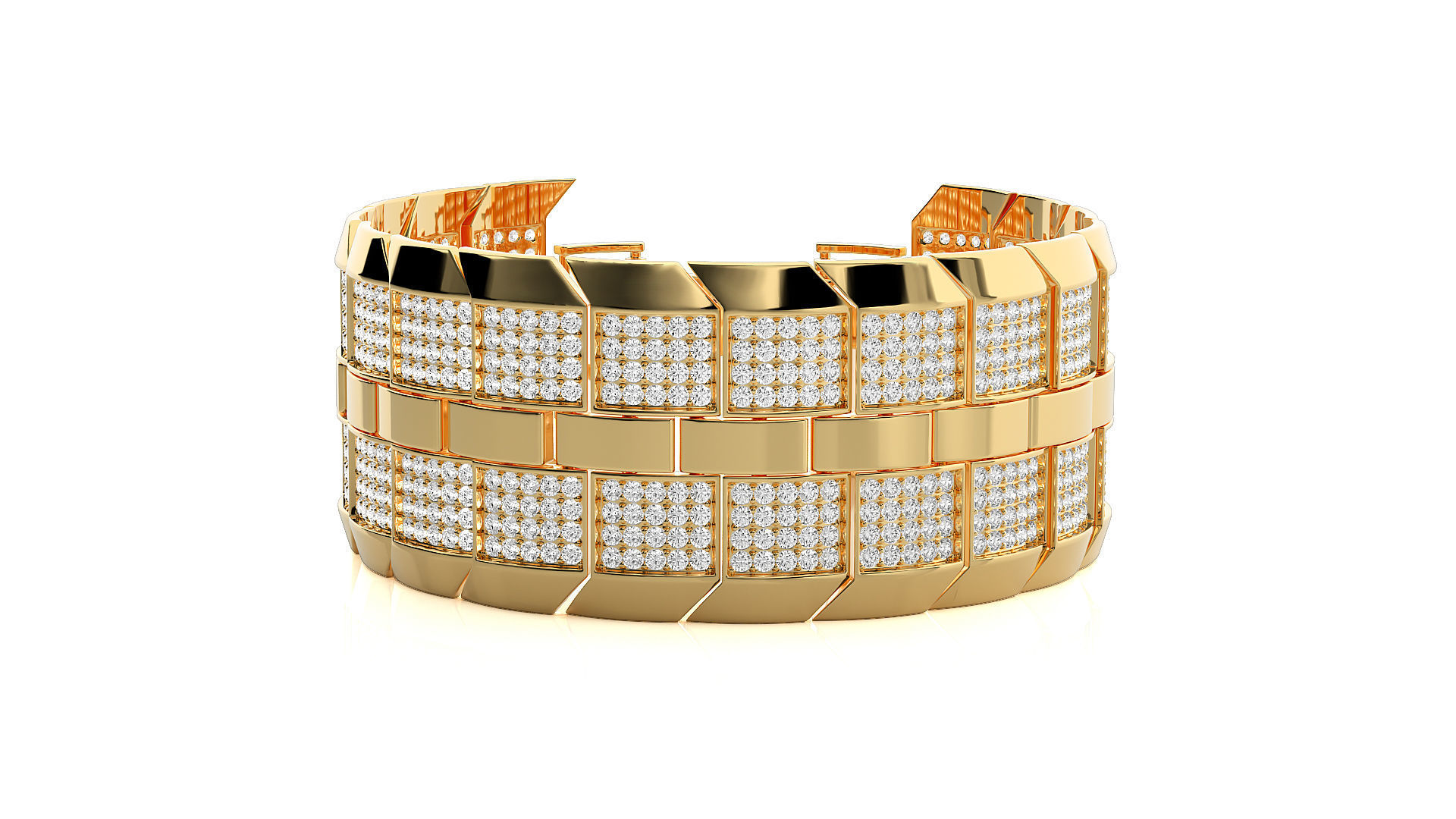 Diamond Bracelet 3D print model  3D print model_10