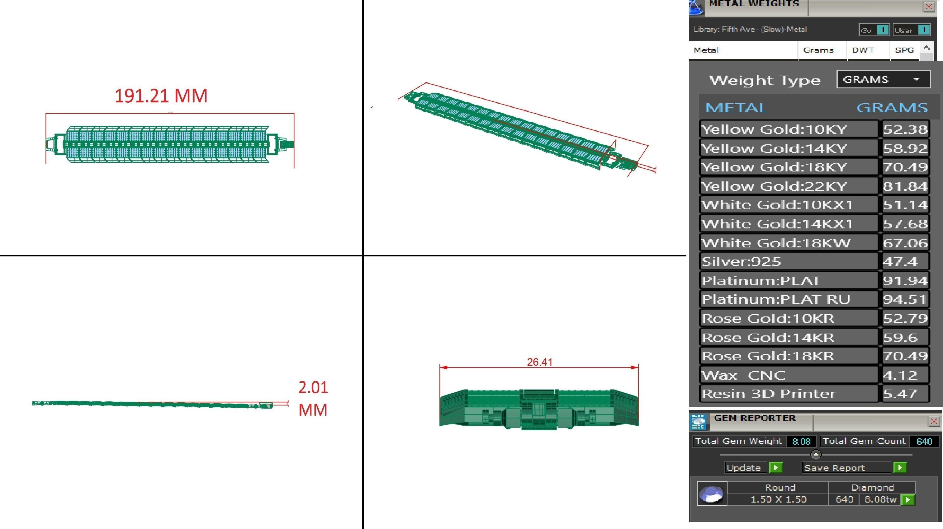 Diamond Bracelet 3D print model  3D print model_3