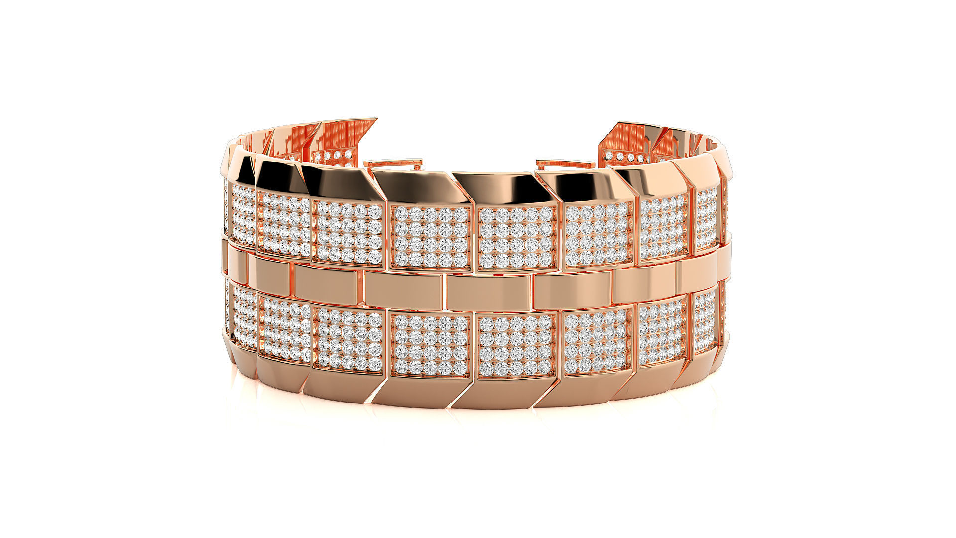 Diamond Bracelet 3D print model  3D print model_4