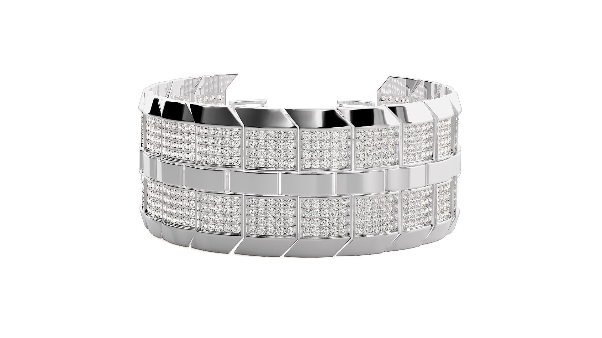 Diamond Bracelet 3D print model  3D print model_8