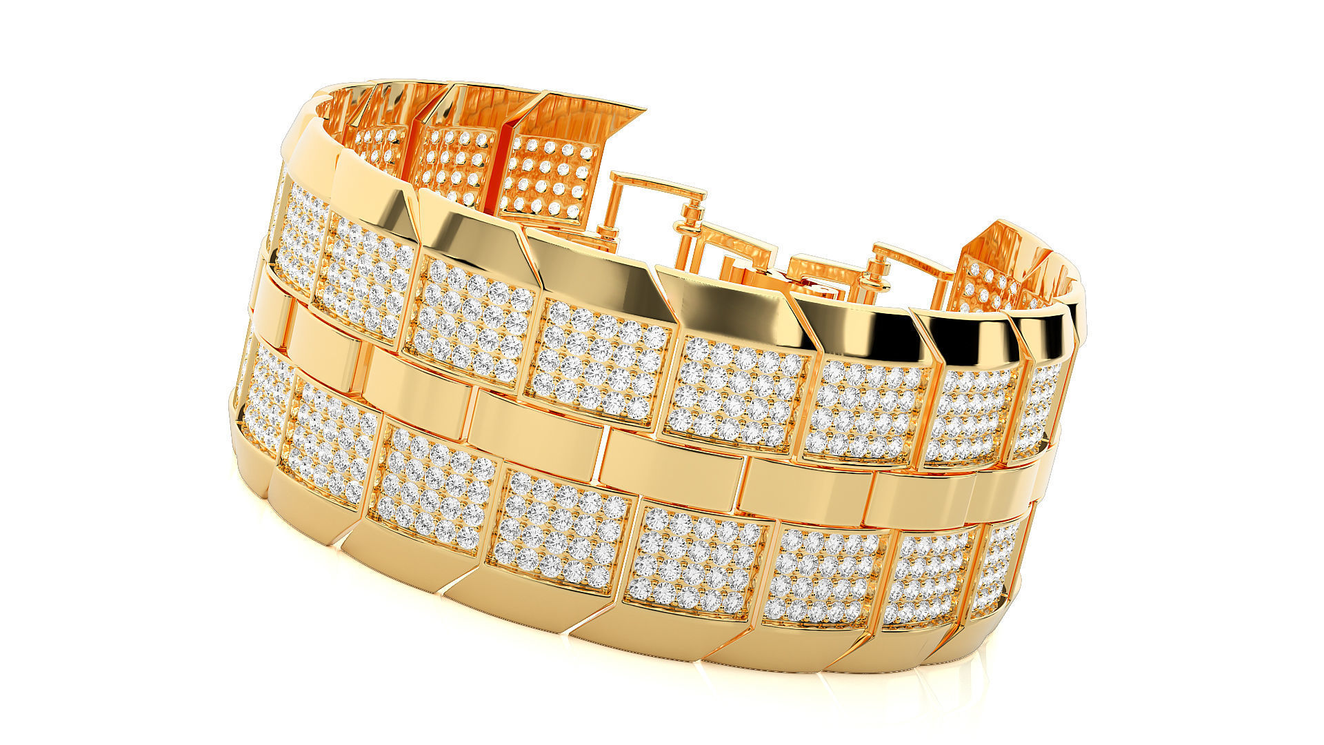 Diamond Bracelet 3D print model  3D print model_9