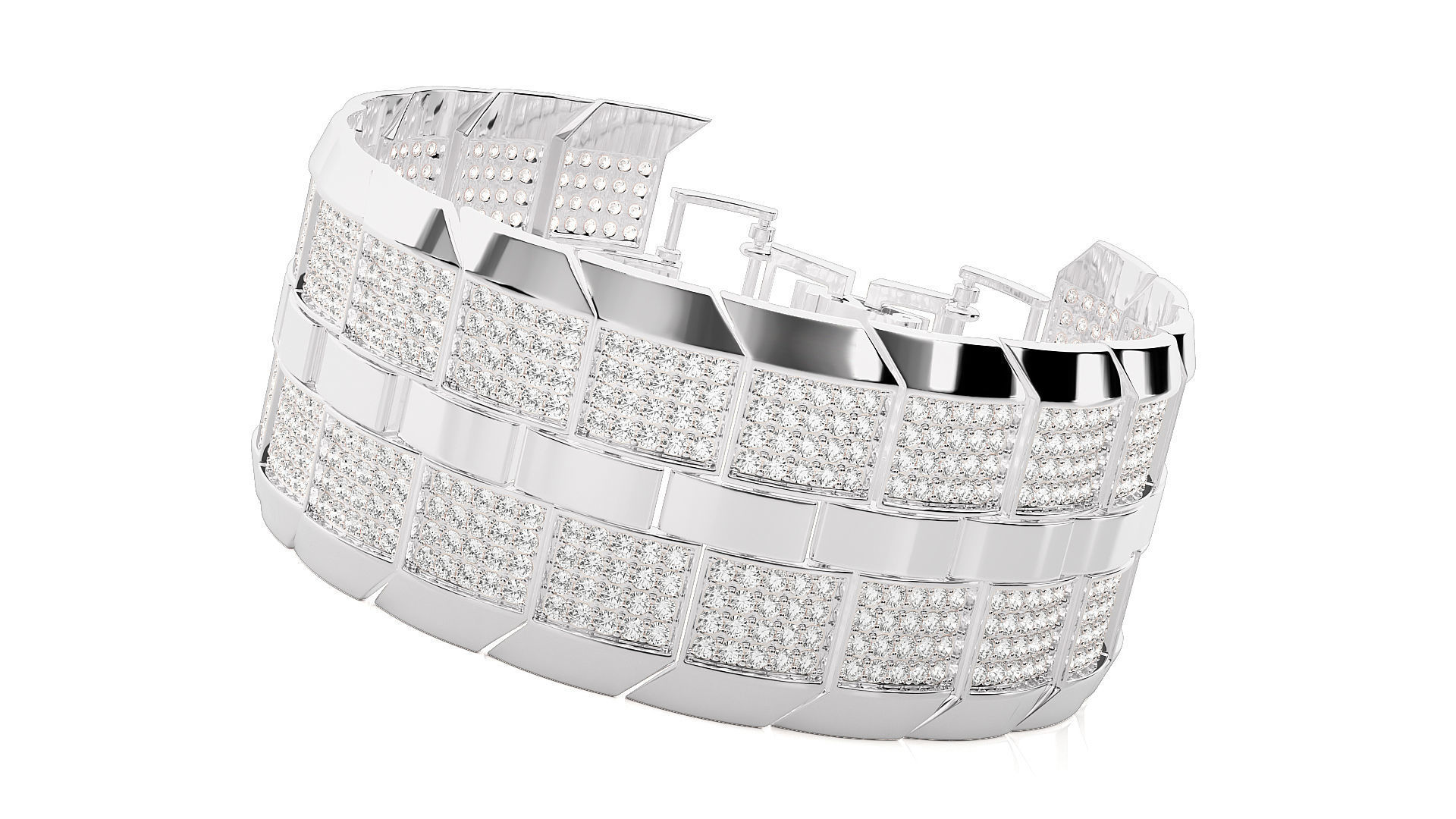Diamond Bracelet 3D print model  3D print model_7