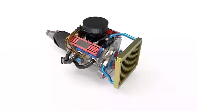 Pickup and SUV Truck Engine Low-poly 3D model