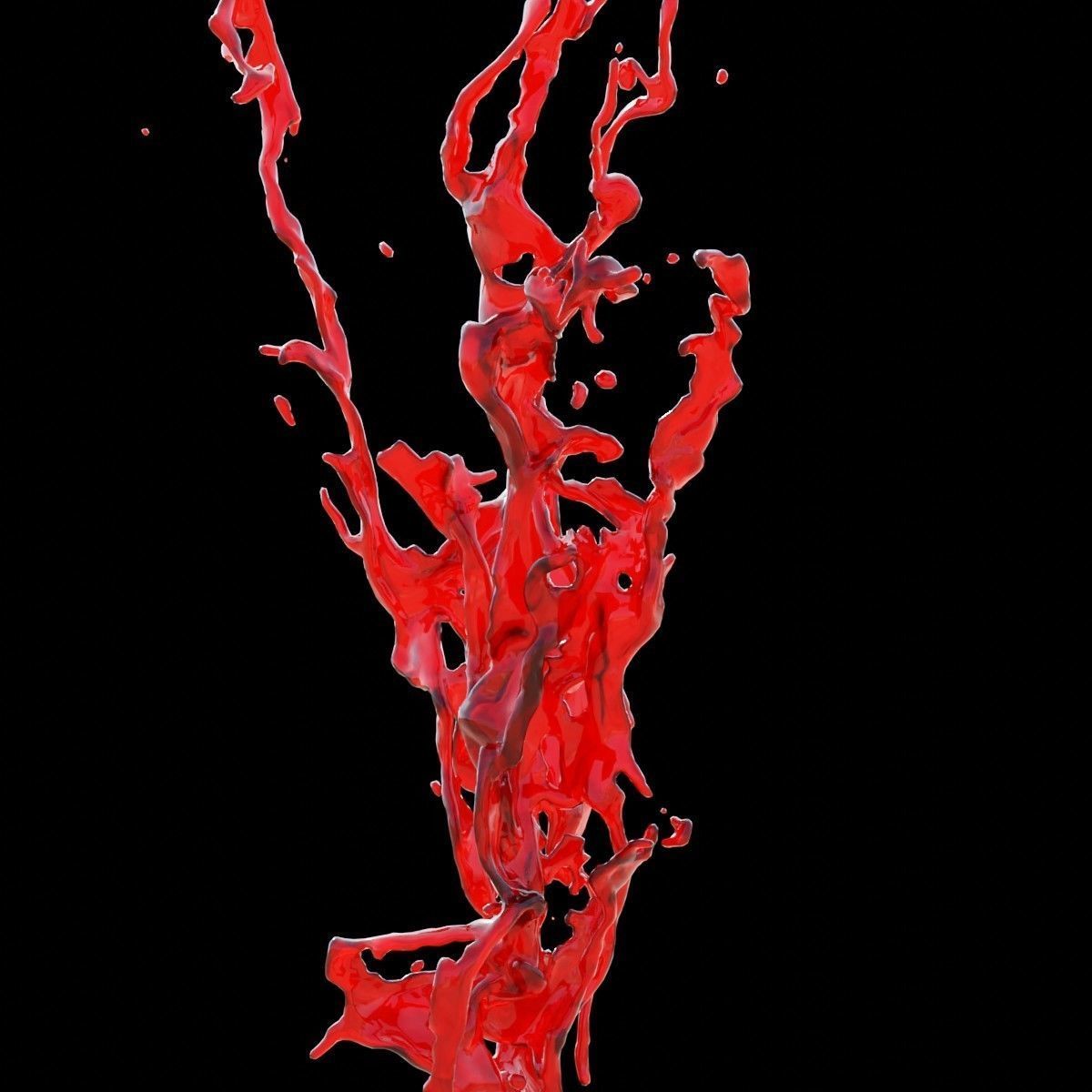 Animated Blood Splash SlowMo 6 3D model_2