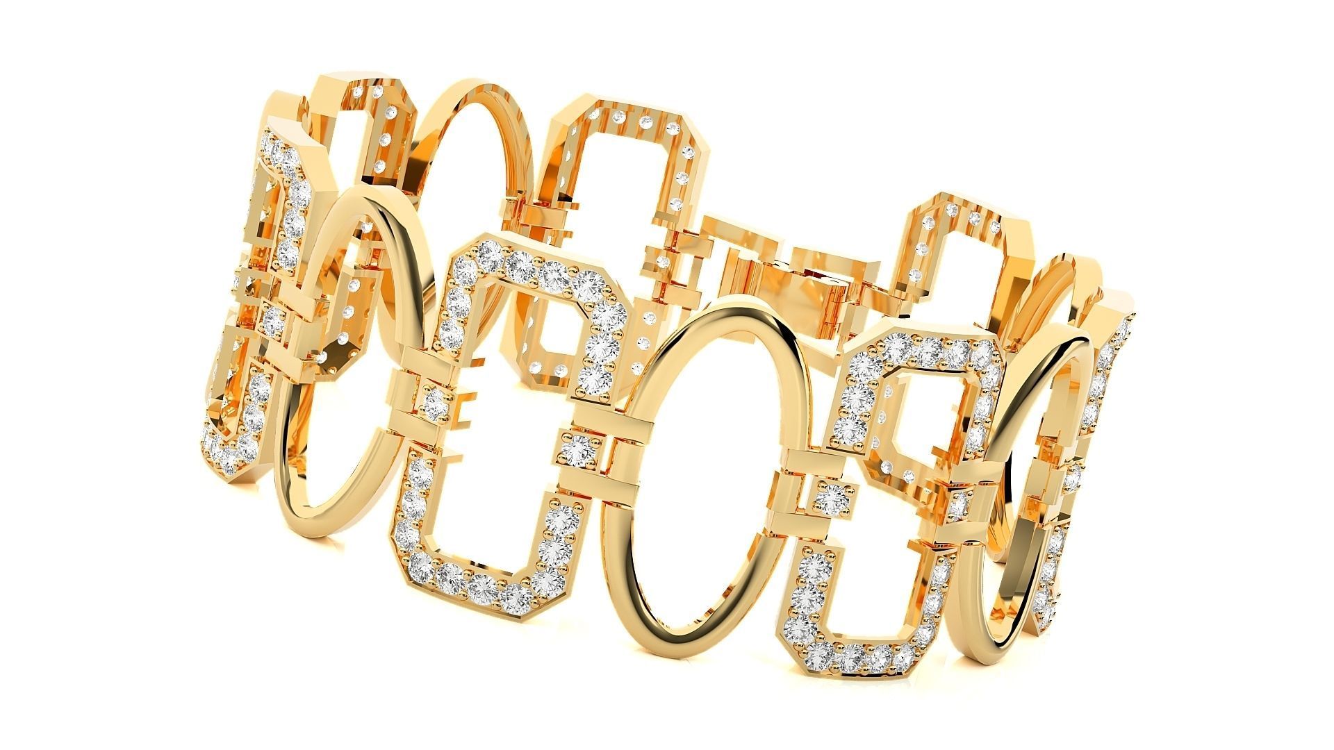 Diamond Bracelet 3D print model  3D print model_8