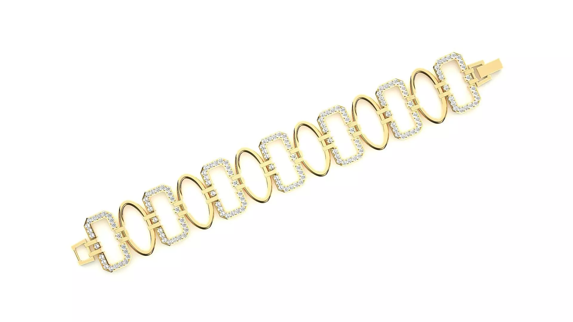 Diamond Bracelet 3D print model  3D print model_0