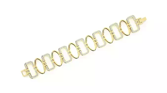 Diamond Bracelet 3D print model 