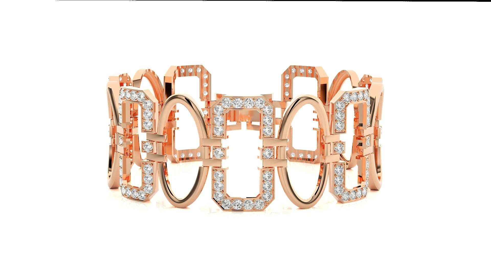 Diamond Bracelet 3D print model  3D print model_4