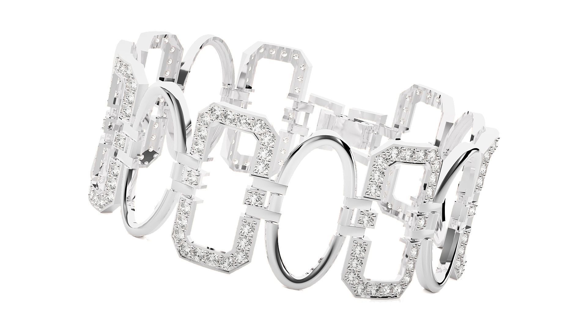 Diamond Bracelet 3D print model  3D print model_6