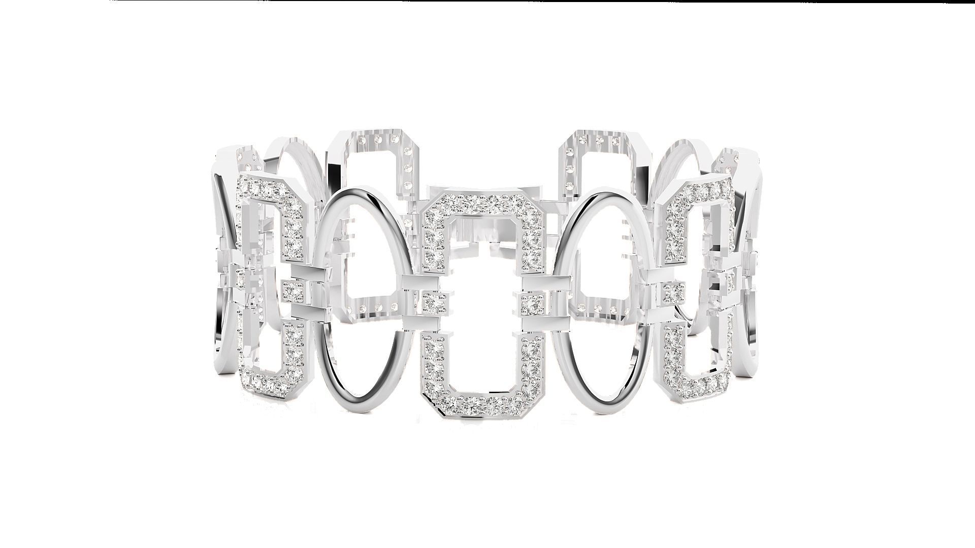 Diamond Bracelet 3D print model  3D print model_7