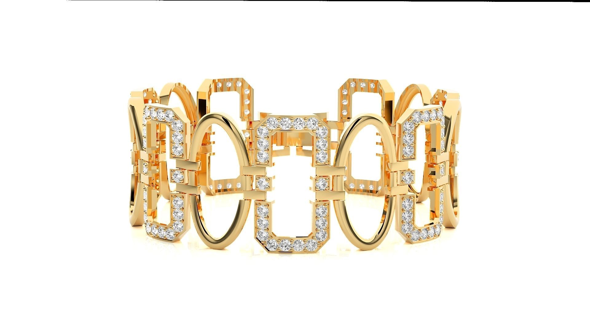 Diamond Bracelet 3D print model  3D print model_9