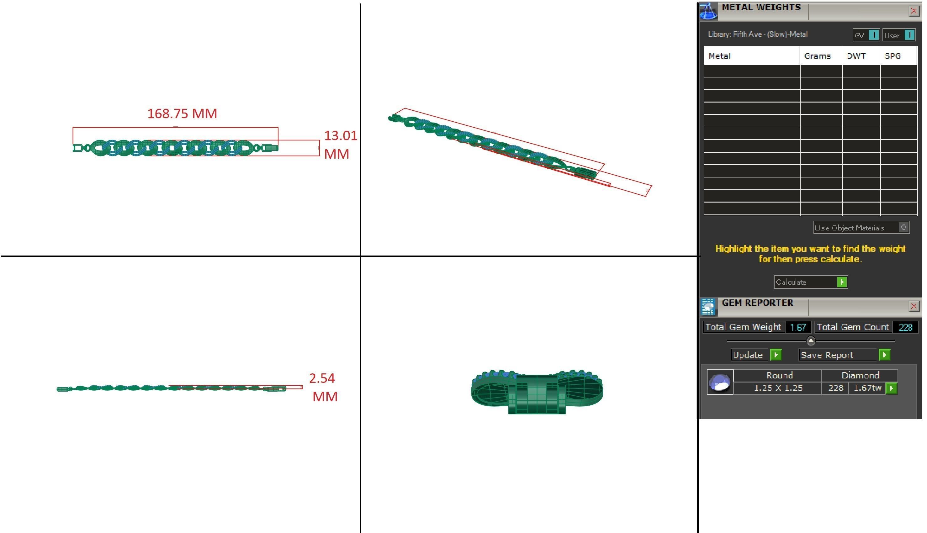 Diamond Bracelet 3D print model  3D print model_2