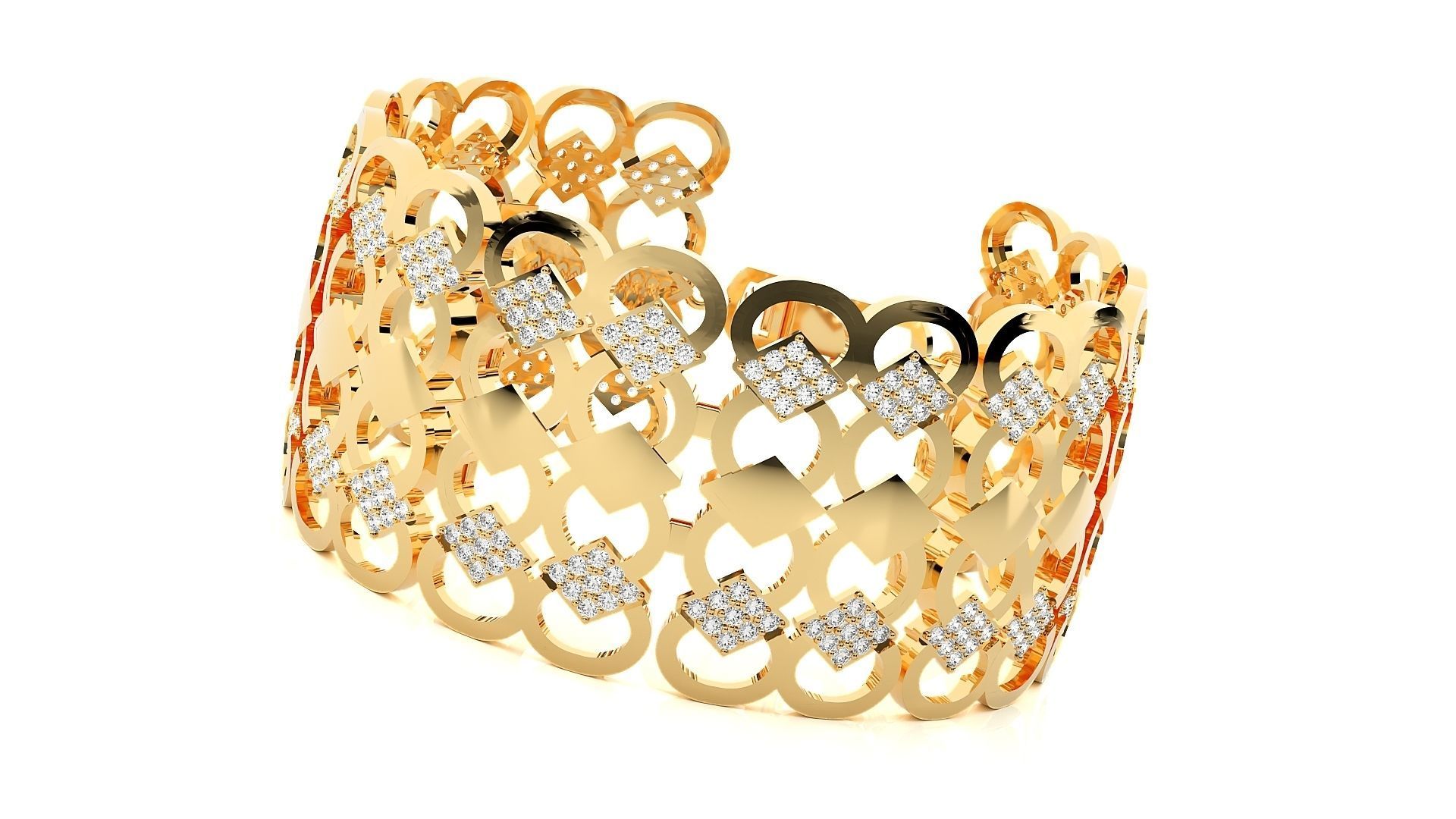 Diamond Bracelet 3D print model  3D print model_8