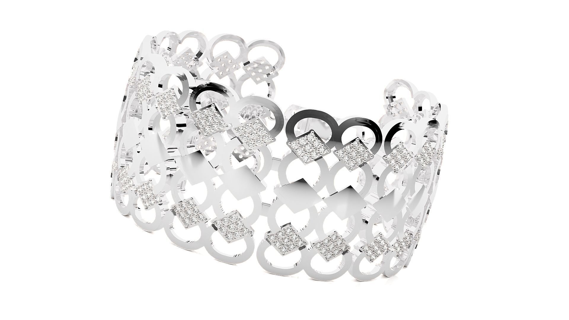 Diamond Bracelet 3D print model  3D print model_6