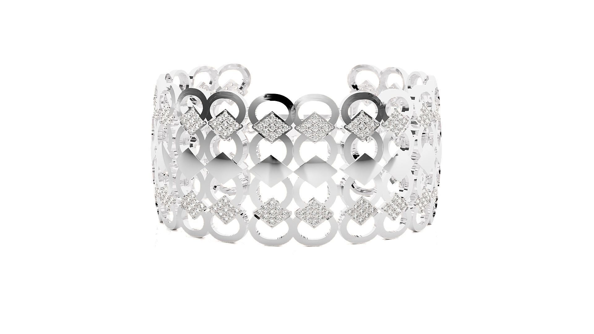 Diamond Bracelet 3D print model  3D print model_7