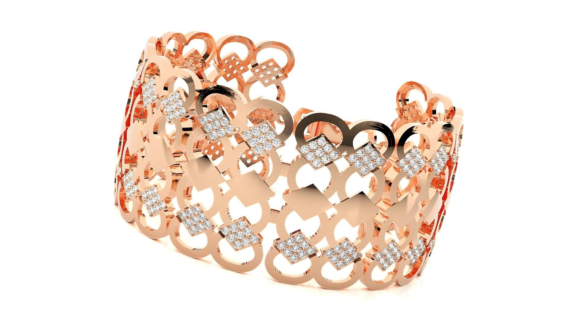 Diamond Bracelet 3D print model  3D print model_2