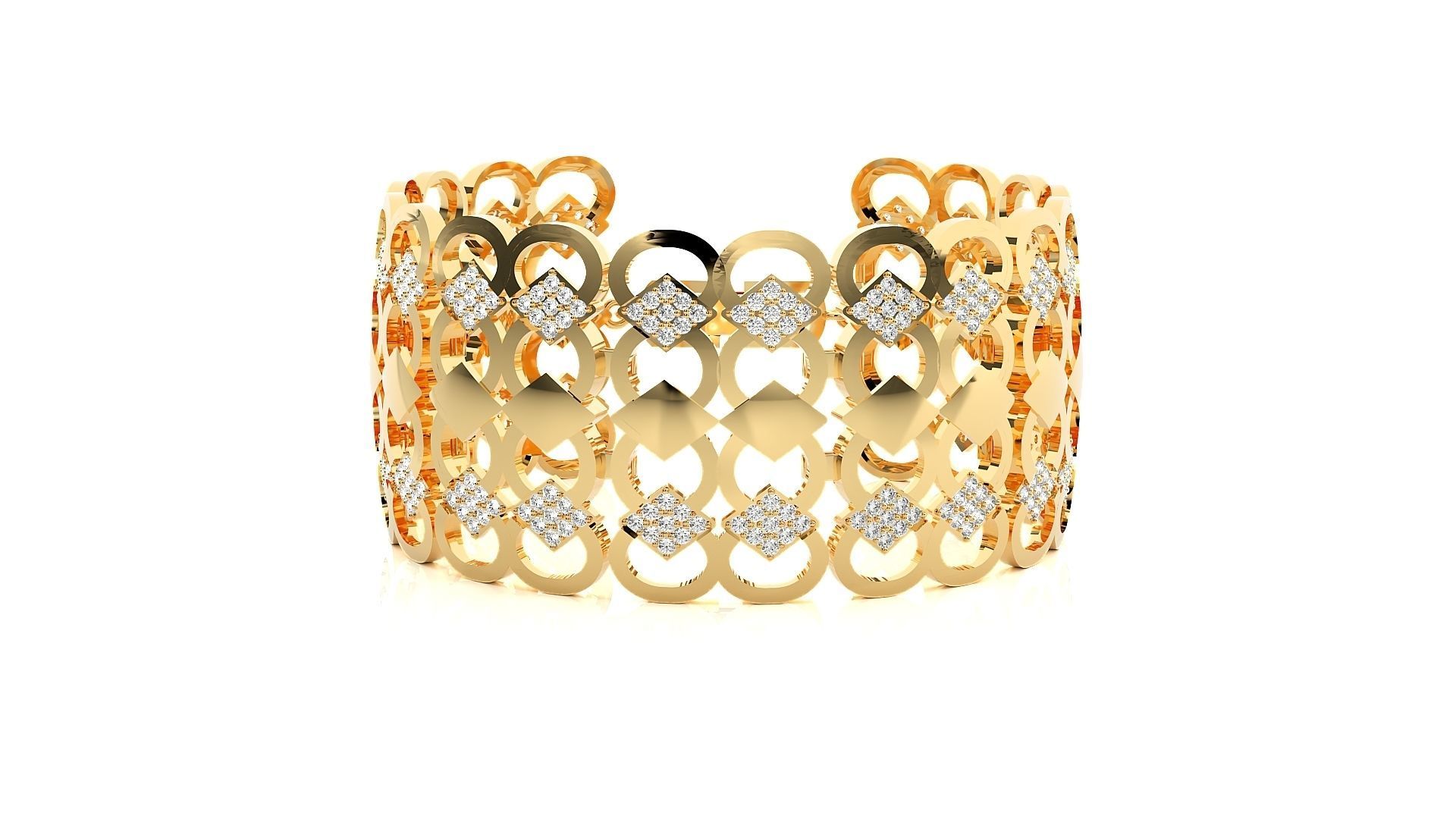 Diamond Bracelet 3D print model  3D print model_9