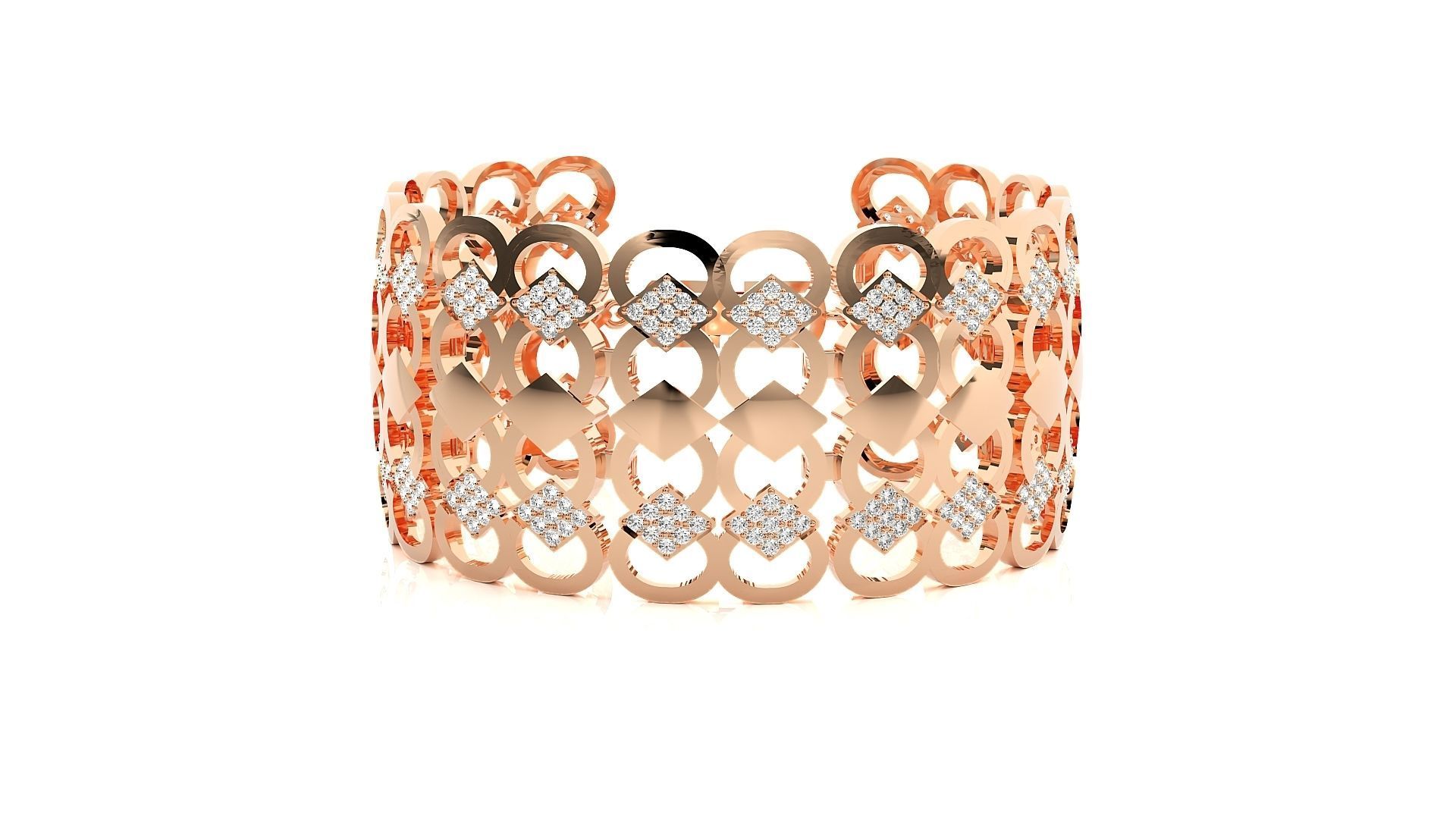 Diamond Bracelet 3D print model  3D print model_3