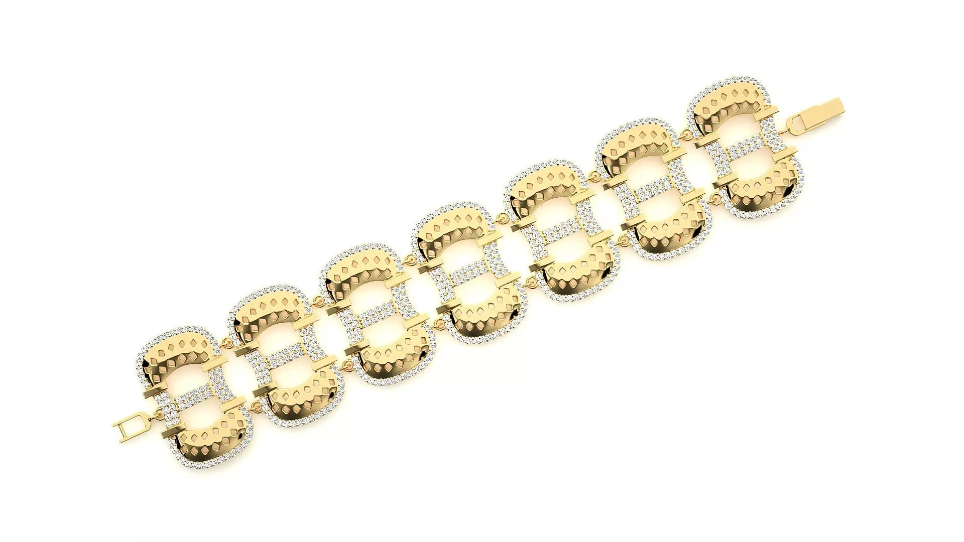 Diamond Bracelet 3D print model  3D print model_0