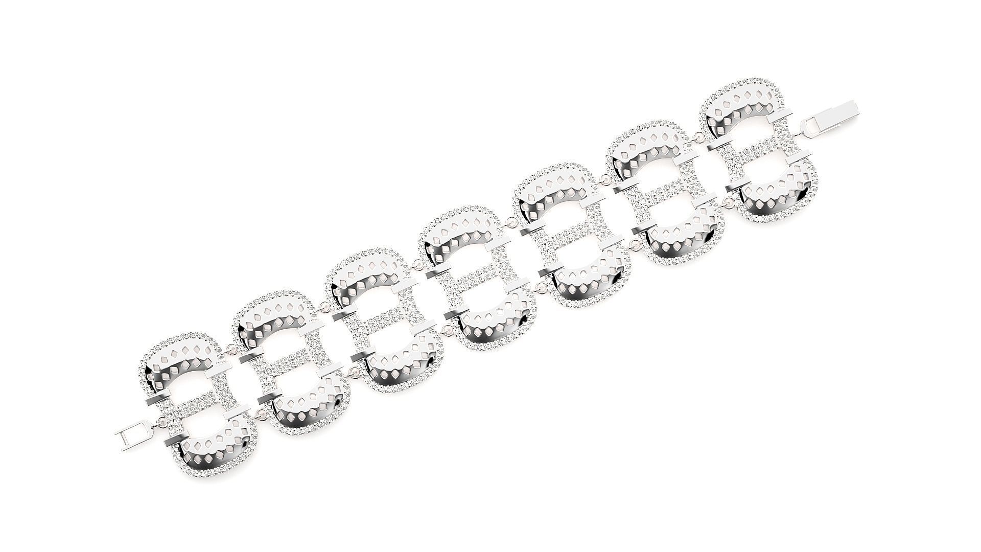 Diamond Bracelet 3D print model  3D print model_4