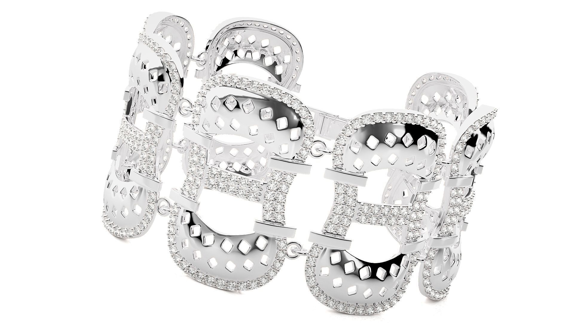 Diamond Bracelet 3D print model  3D print model_5