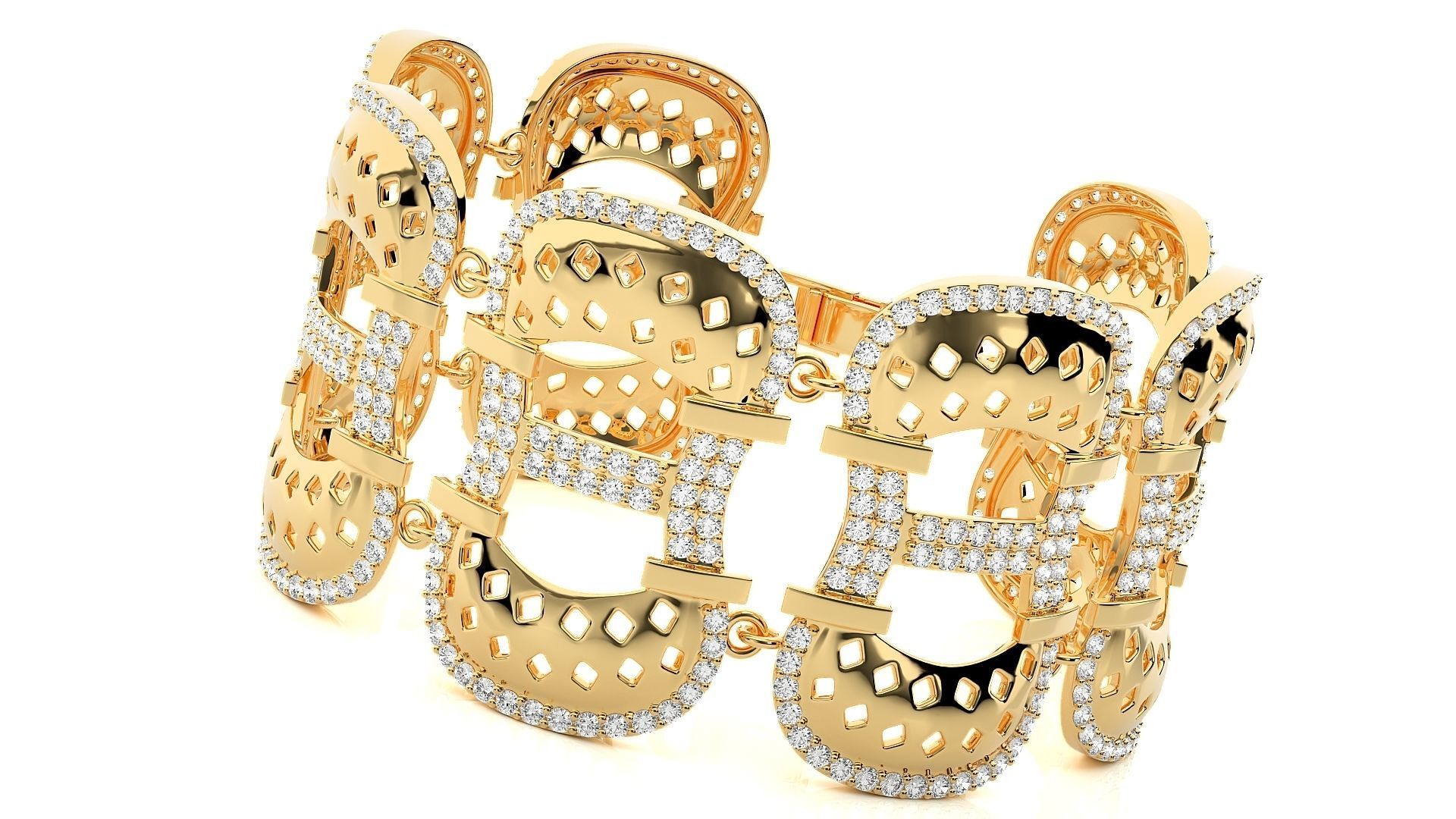 Diamond Bracelet 3D print model  3D print model_7