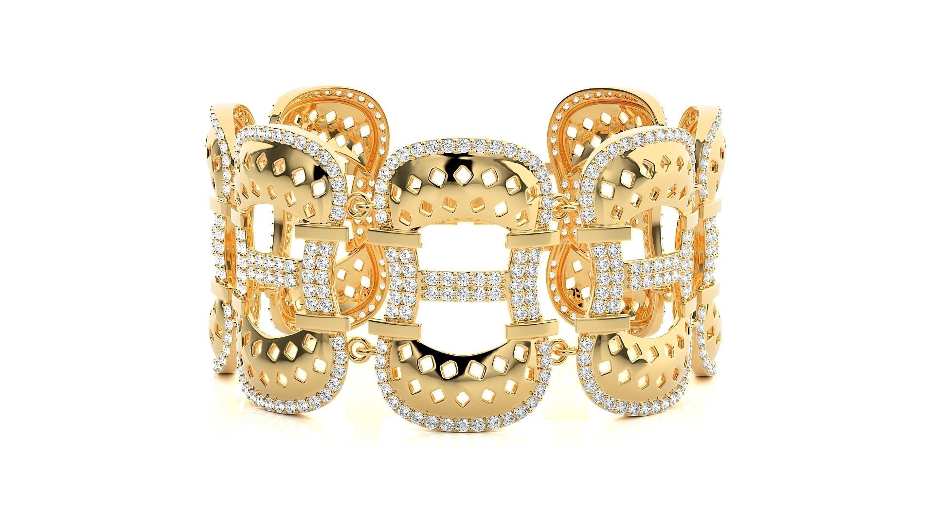 Diamond Bracelet 3D print model  3D print model_8