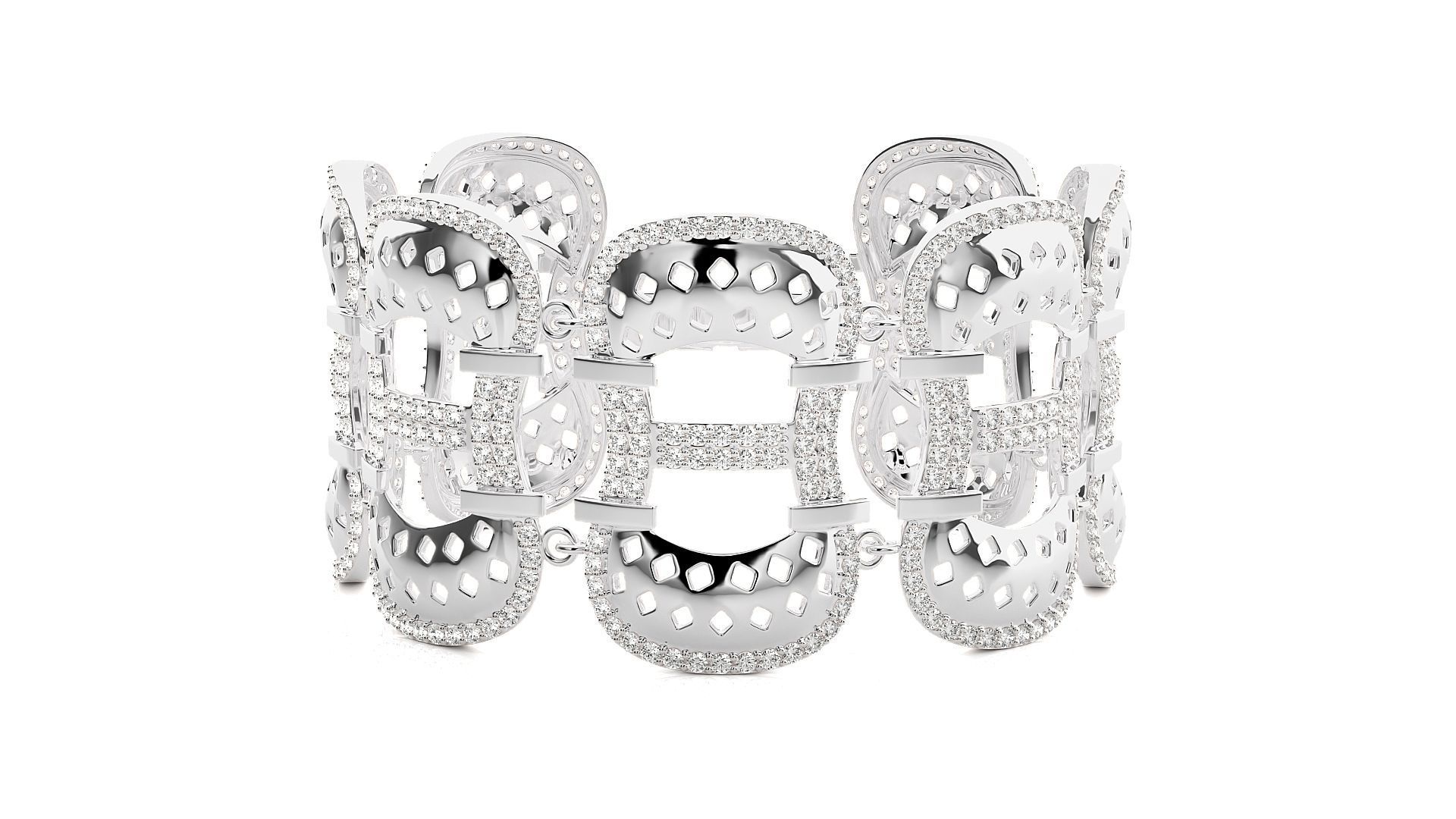 Diamond Bracelet 3D print model  3D print model_6