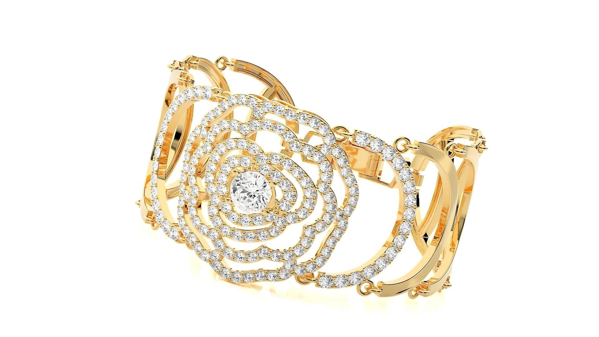 Diamond Bracelet 3D print model  3D print model_7