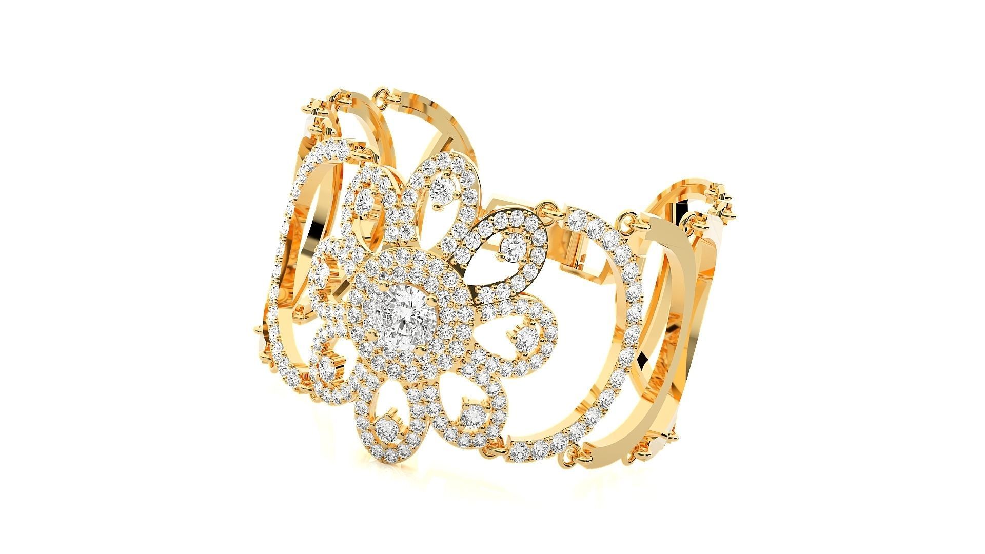 Diamond Bracelet 3D print model  3D print model_8