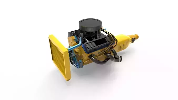 fire truck engine Low-poly 3D model