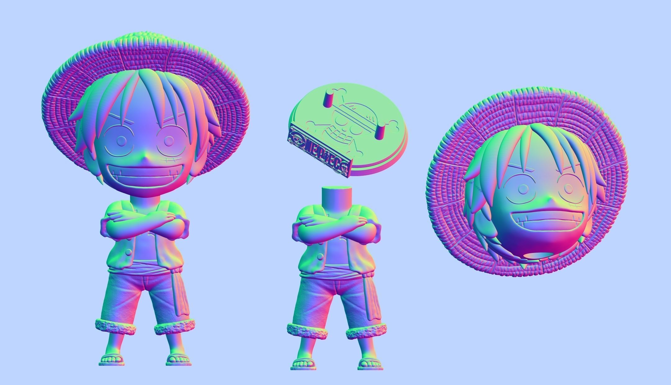 Luffy chibi One peace 3D print model_4