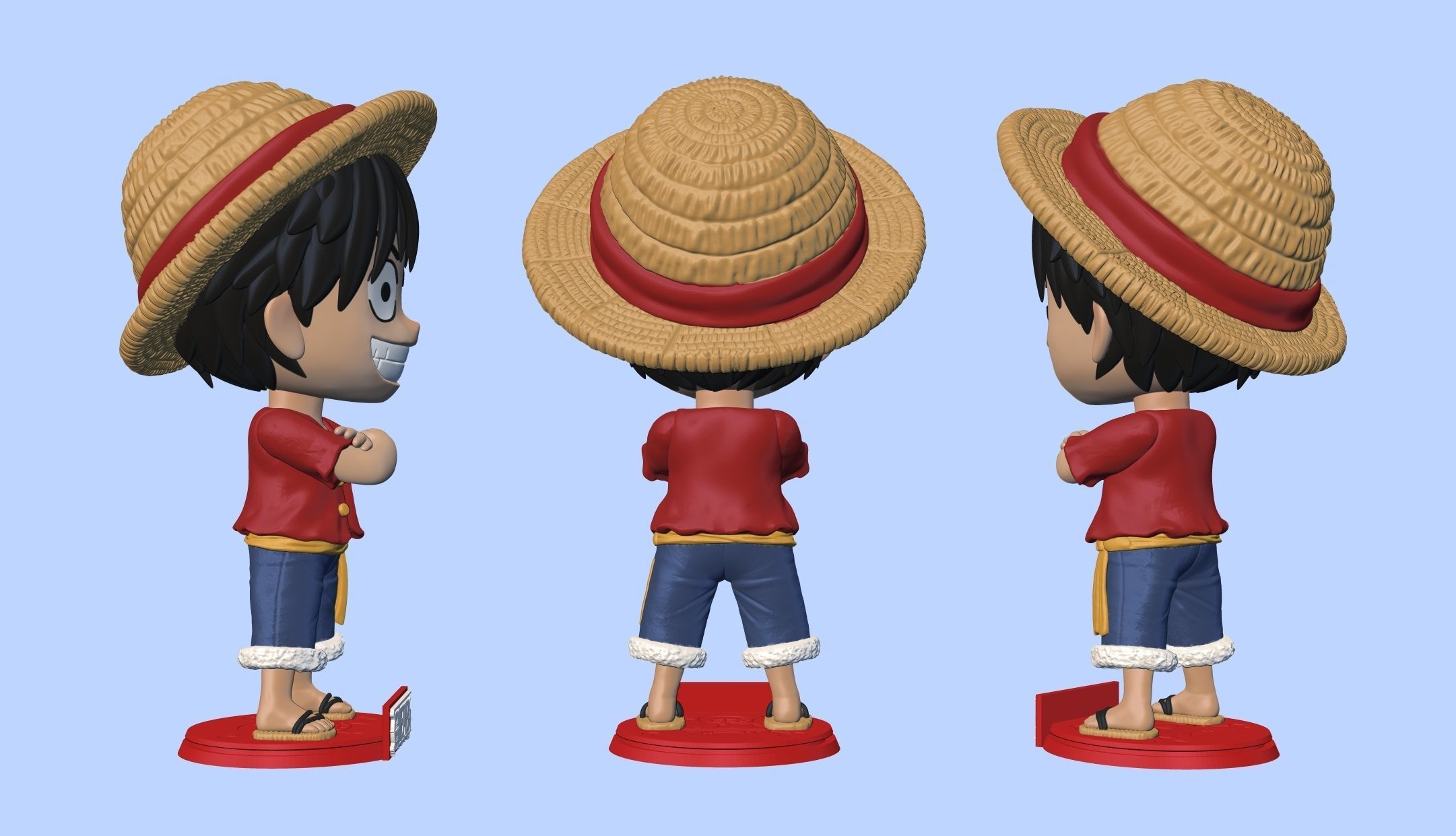 Luffy chibi One peace 3D print model_3