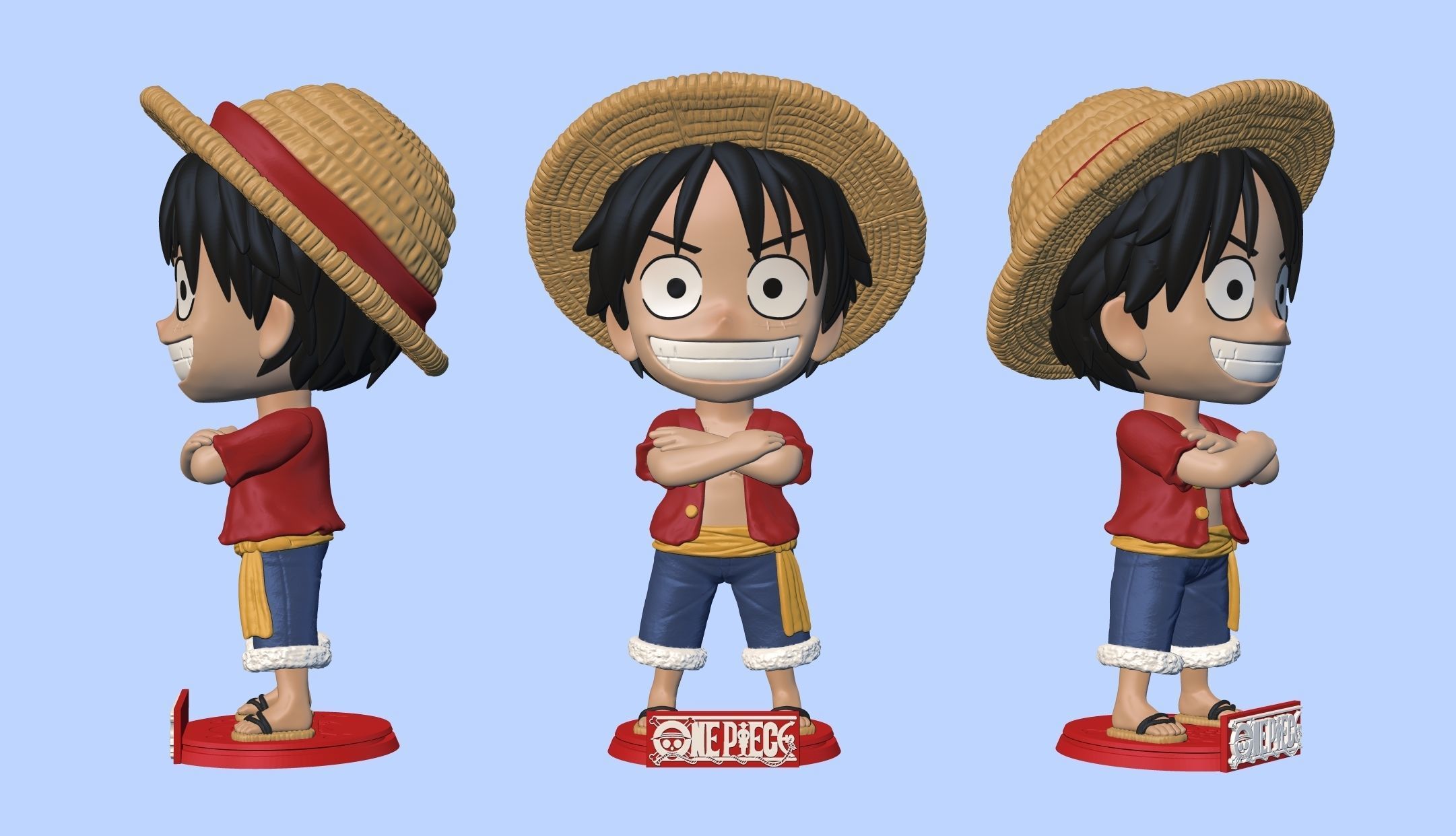 Luffy chibi One peace 3D print model_2