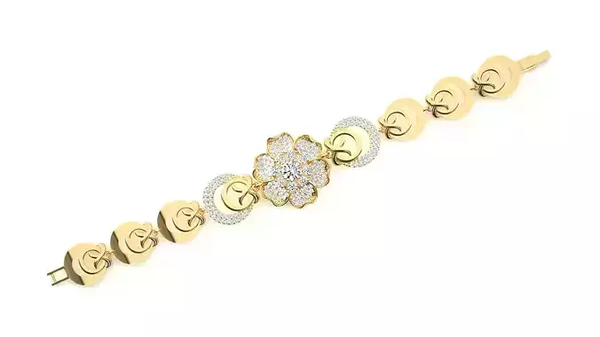 Diamond Bracelet 3D print model 
