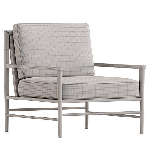 Boucle Cane Armchair 3D model 5