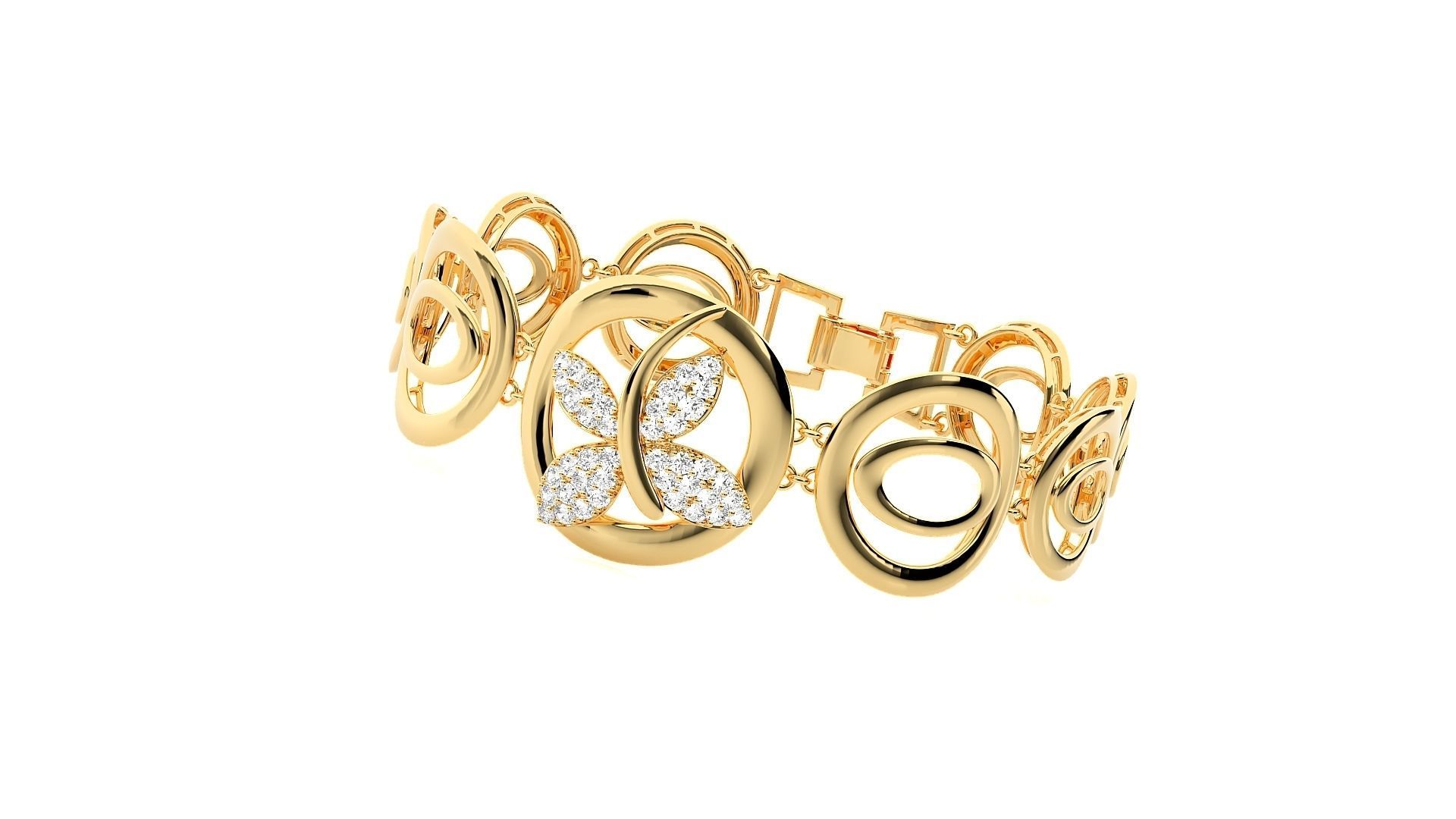 Diamond Bracelet 3D print model  3D print model_8