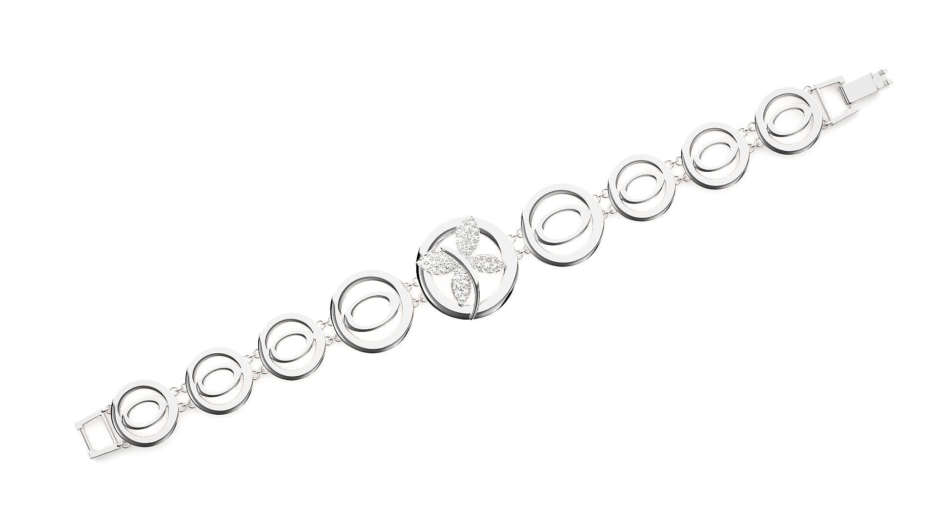 Diamond Bracelet 3D print model  3D print model_5