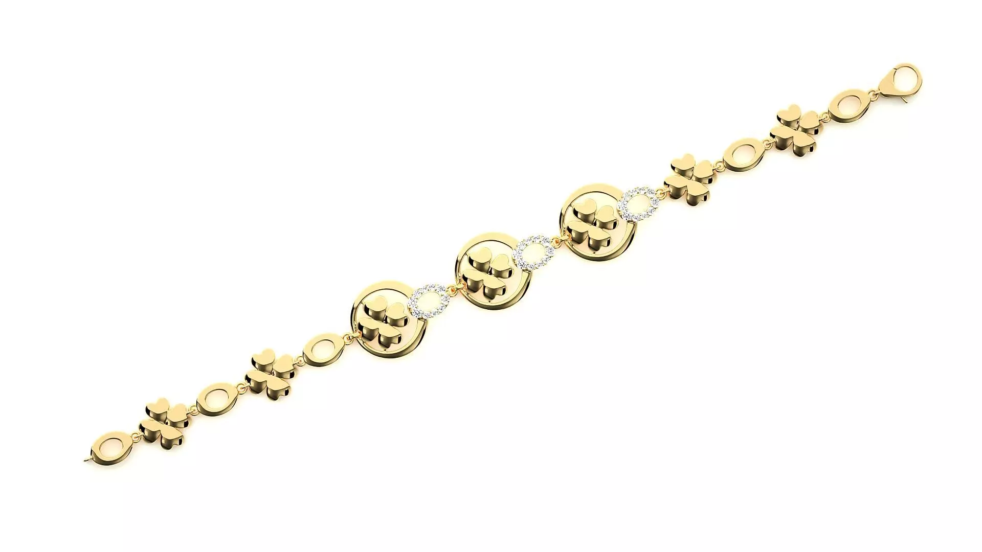 Diamond Bracelet 3D print model   3D print model_0