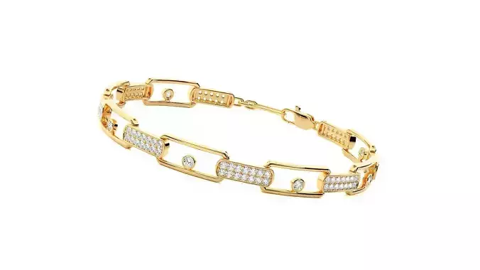 Diamond Bracelet 3D print model  