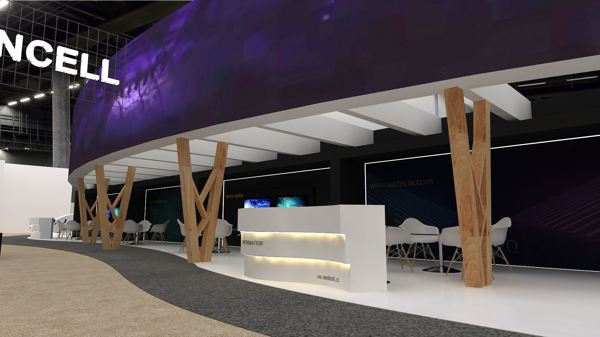 Hall exhibition 3D model_11